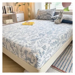 Printed Queen Bed Sheet Set with Mattress Protector, 2 Pillowcases